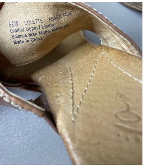 Naya Colette Bow Espadrille Wedge Sandal Slide Double Strap Leather Brown 6.5 W - Picture 7 of 8